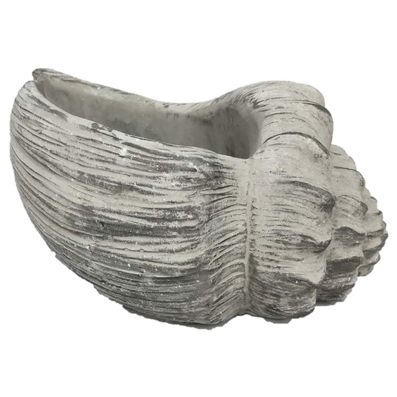 Santa's Workshop 10'' Cement Conch Planter Accent